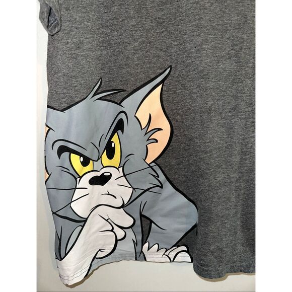 Tom And Jerry Graphic Print Cartoon Logo Grey Double Sided Size L T-shirt - Picture 3 of 5